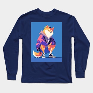 Cool Shiba in the City Long Sleeve T-Shirt